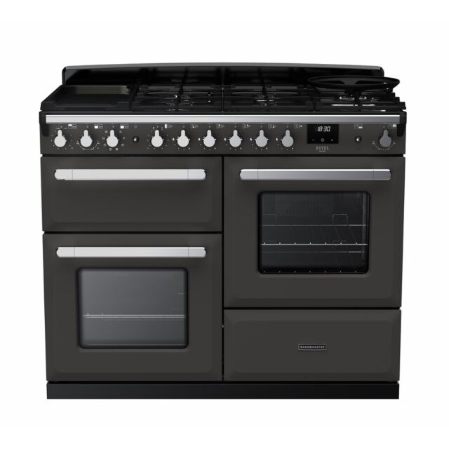 Rangemaster ESDLO110DFPSLT/CM1 Slate/Chrome Estel Deluxe 110 Dual Fuel