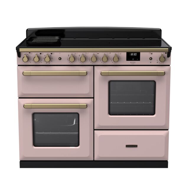 Rangemaster ESDLO110EIPPPK/AB1 Pink / Brass 18128 Estel Deluxe Oc 110 Induction Range Cooker With Gr