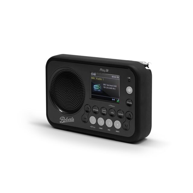 Roberts Radio PLAY20BK DAB+/DAB/FM RDS Radio - Black