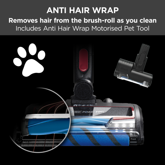 Shark IZ300UKT Anti Hair Wrap Cordless Stick Vacuum Cleaner with PowerFins Flexology & TruePet - 60 