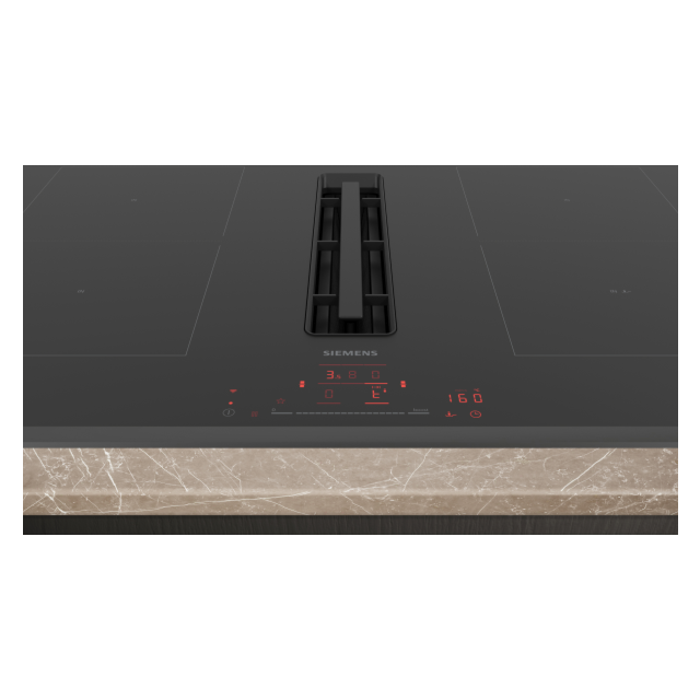 Siemens ED851HQ26E Black Q500 Induction Hob With Integrated Ventilation System 80 Cm Surface Mount W