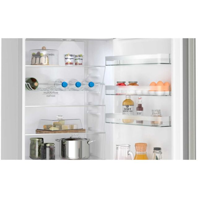 Siemens KG39NXIBF Brushed Steel Iq300 Free-Standing Fridge-Freezer With Freezer At Bottom 203 X 60 C