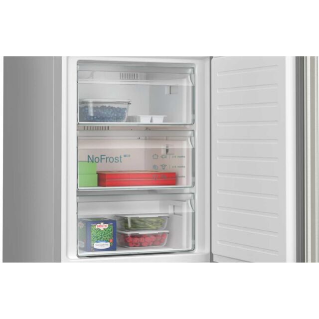 Siemens KG39NXIBF Brushed Steel Iq300 Free-Standing Fridge-Freezer With Freezer At Bottom 203 X 60 C