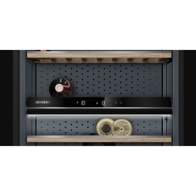 Siemens KW36KATGA Black Dual Zone Wine Cooler With Glass Door - 186 X 60 Cm