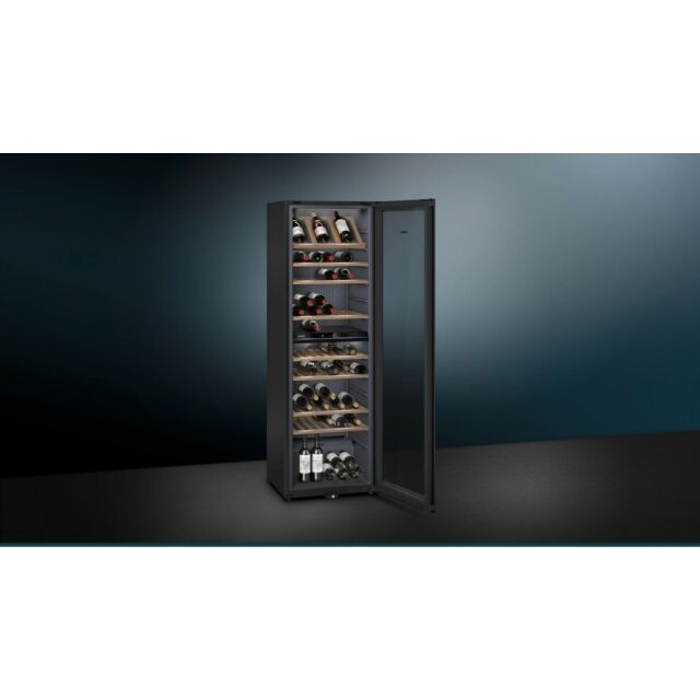 Siemens KW36KATGA Black Dual Zone Wine Cooler With Glass Door - 186 X 60 Cm