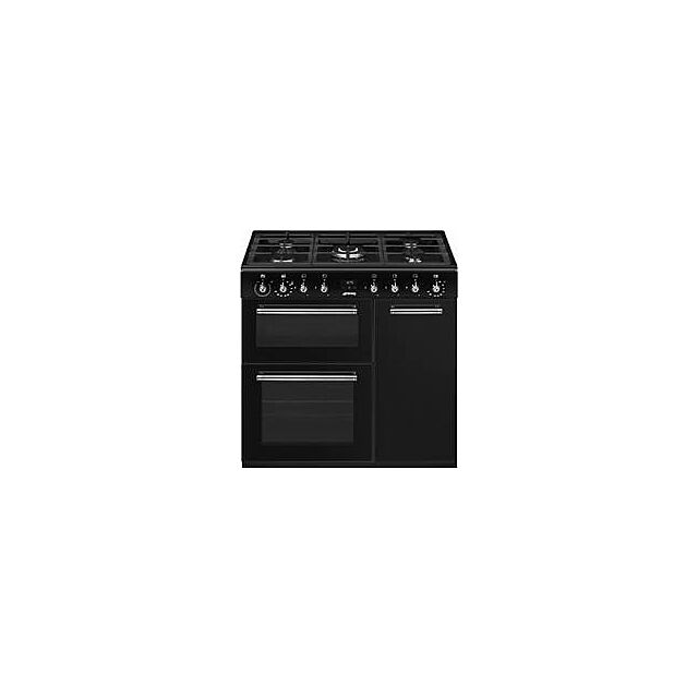 Smeg CX93GMBL Matt Black Smeg Concert Cx93gmbl 90Cm Dual Fuel Range Cooker With Lpg Kit