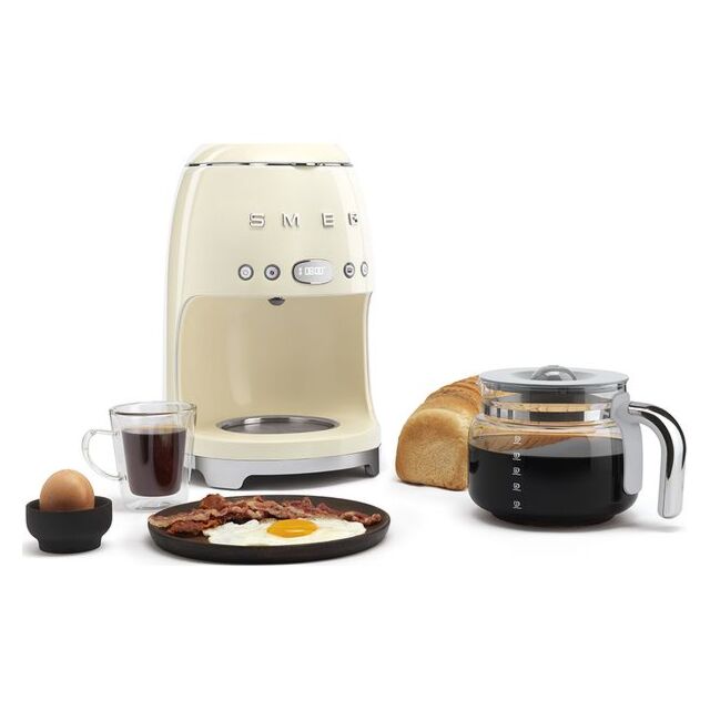 Smeg DCF02CRUK Cream Drip 50S Style Coffee Machine With Filter