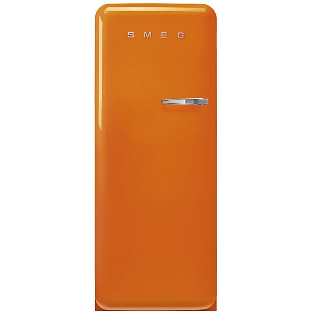 Smeg FAB28LOR5 Orange 50S Style Refrigerator With Ice Box - Left Hand