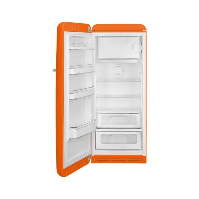 Smeg FAB28LOR5 Orange 50S Style Refrigerator With Ice Box - Left Hand