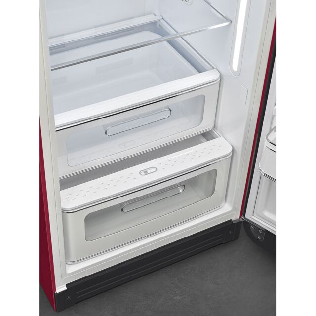Smeg FAB28RDRB5 Ruby Red 50S Style Fridge With Icebox - 60Cm Wide 153Cm High Right Hand Hinge 