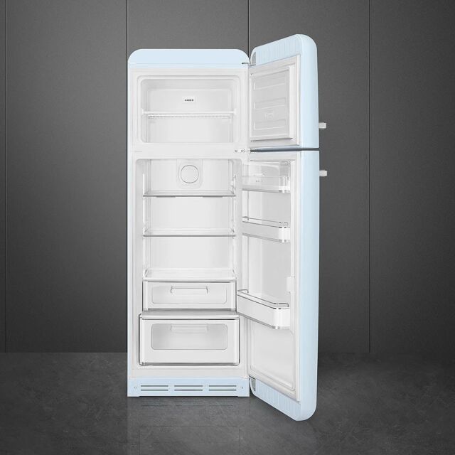 Smeg FAB30RPB5UK Pastel Blue 60Cm 50S Style Right Hand Hinge Freezer Over Fridge 