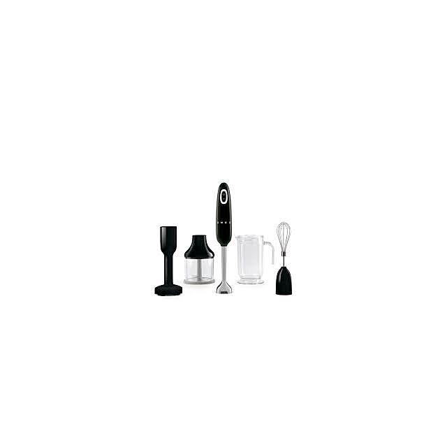 Smeg HBF02BLUK Black 50S Style Hand Blender With Accessories