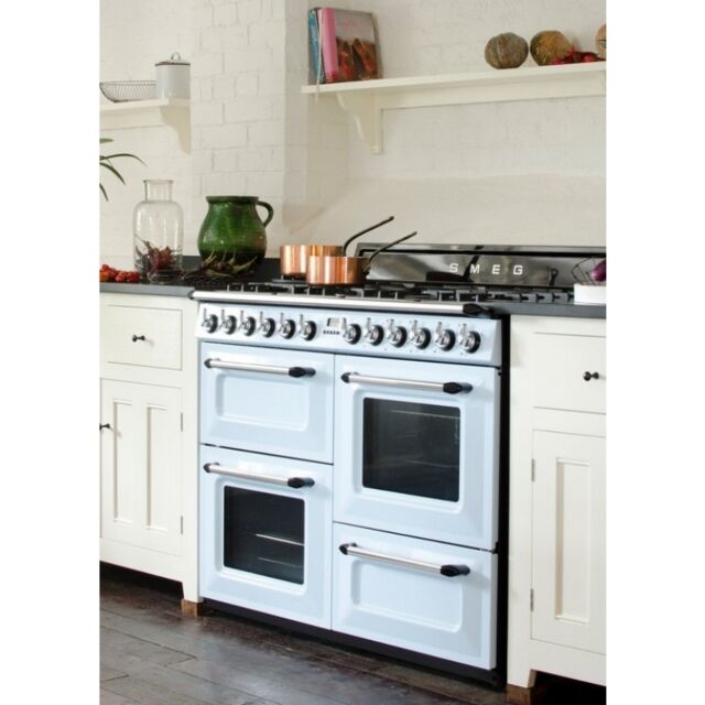 Smeg TR4110AZ Pastel Blue 110Cm Wide Dual Fuel Rangecooker 