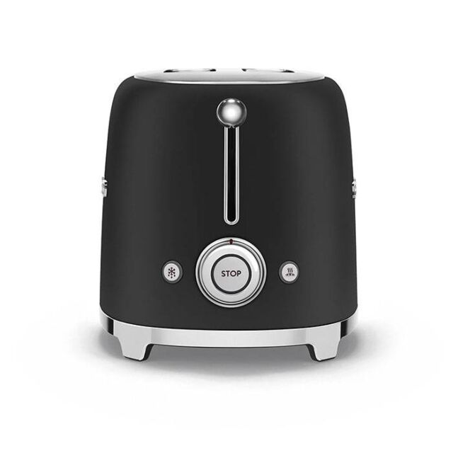 Smeg TSF01BLMUK Matte Black Retro Style 2 Slice Toaster