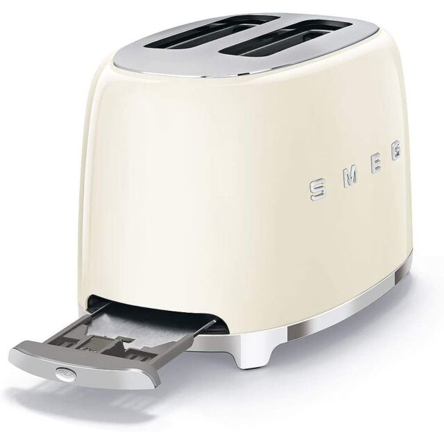 Smeg TSF01CRUK Cream 50S Style Two Slice Toaster