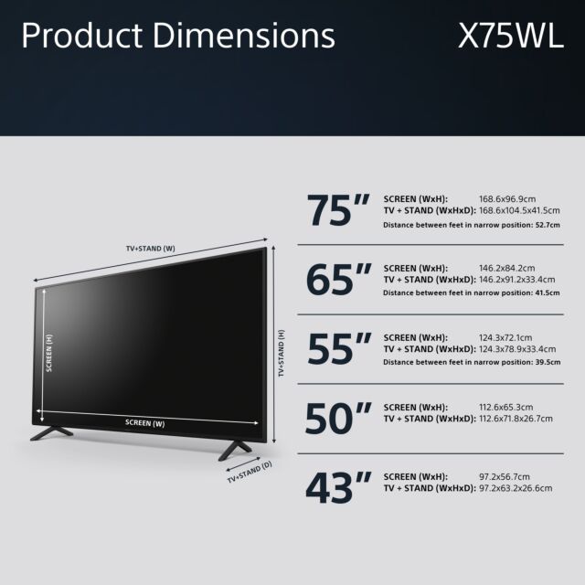 Sony KD43X75WLPU 43inch4K HDR Google Smart TV