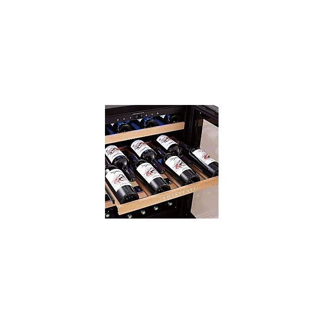 Swisscave WL155DF WITH HANDLE Black Swisscave Classic Edition 40 Bottles Dual Zone Wine Cooler Wl155
