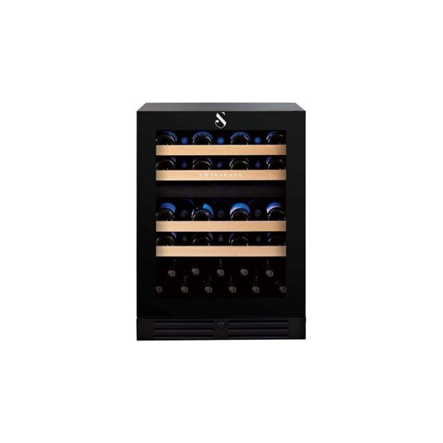 Swisscave WL155DF WITH HANDLE Black Swisscave Classic Edition 40 Bottles Dual Zone Wine Cooler Wl155