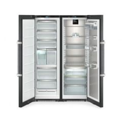 Liebherr XRFBD5220 Black Steel Plus Nofrost Side By Side Fridge Freezer 120Cm Wide Srbde5220+Sfnbde5