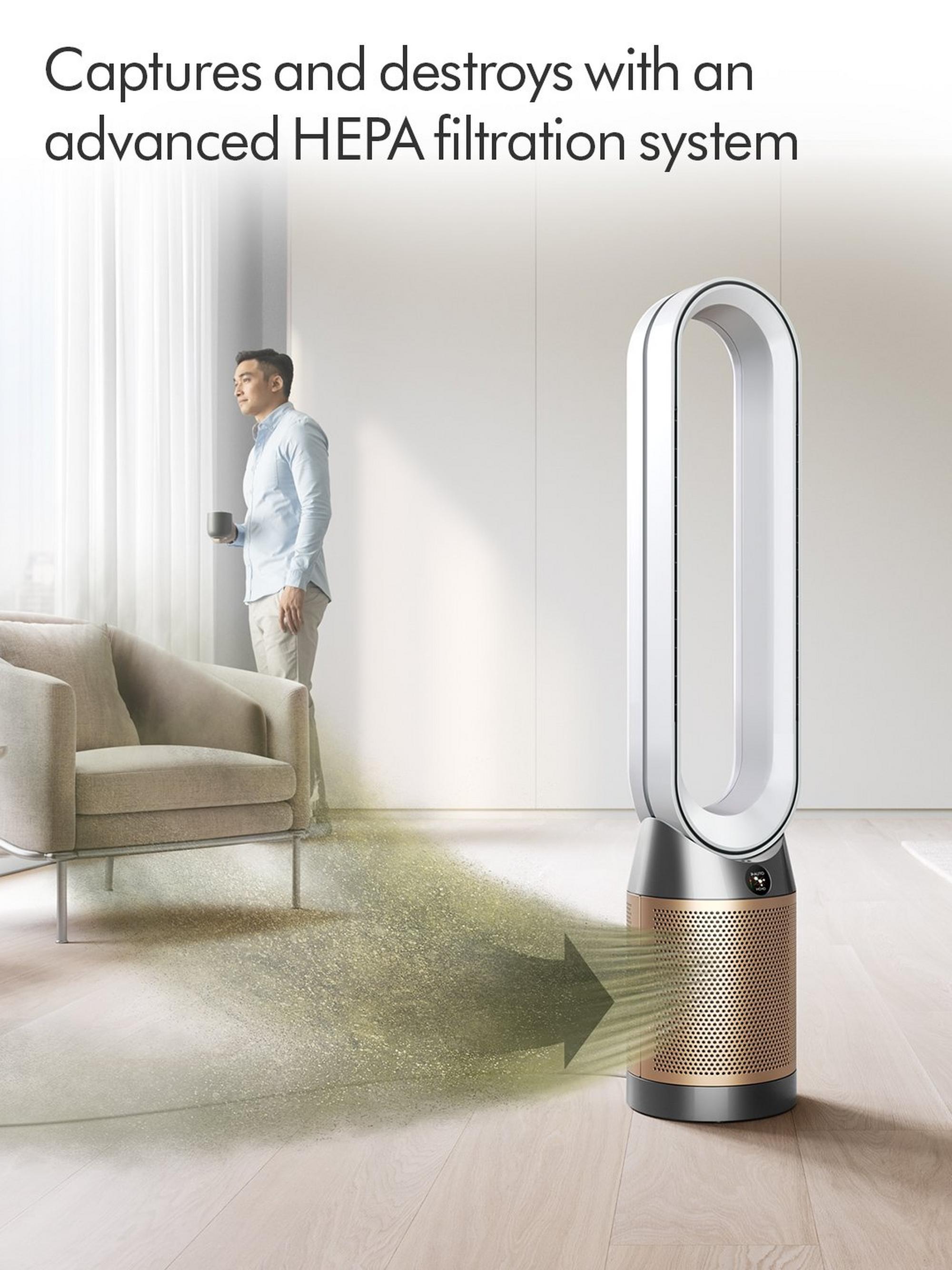 Captures and destroys with an advanced HEPA filtration system.